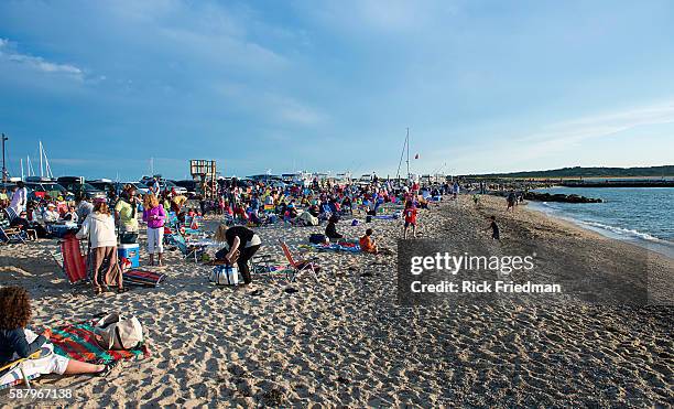 Menemsha Beach in the Town of Chilmark on Martha's Vineyard, MA on August 15, 2013. Menemsha is a fishing village best known for being the background...