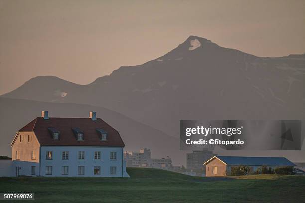 bessastaðir, residence of the president of iceland - summit view cemetery stock pictures, royalty-free photos & images