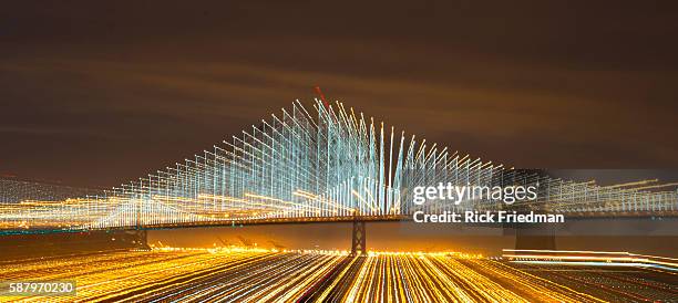 The San Francisco-Oakland Bay Bridge between San Francisco and Oakland, CA. Carries Interstate 80. The span of the bridge between San Francisco and...