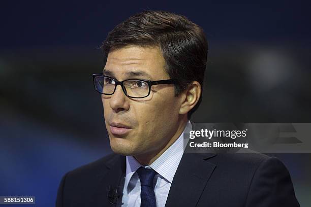 Dubravko Lakos-Bujas, head of U.S. Equity strategy at JPMorgan Chase & Co., speaks during a Bloomberg Television interview in New York, U.S., on...