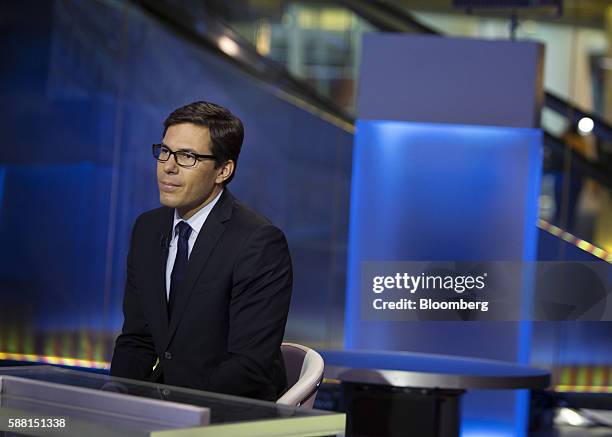 Dubravko Lakos-Bujas, head of U.S. Equity strategy at JPMorgan Chase & Co., listens during a Bloomberg Television interview in New York, U.S., on...