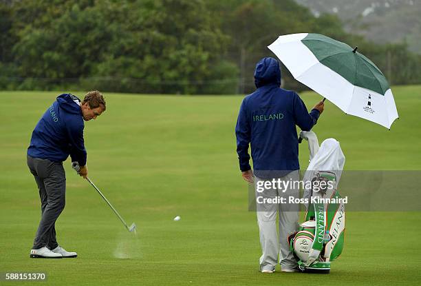 Seamus Power of Ireland during a practice round at Olympic Golf Course on August 10, 2016 in Rio de Janeiro, Brazil.