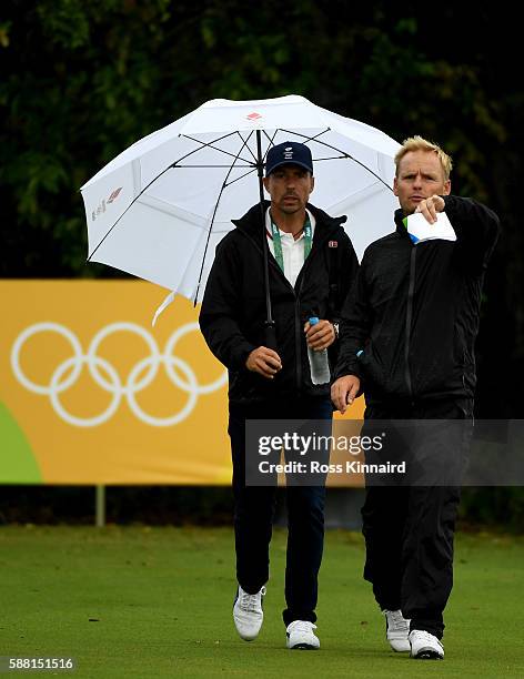 Soren Kjeldsen of Denmark during a practice round at Olympic Golf Course on August 10, 2016 in Rio de Janeiro, Brazil.