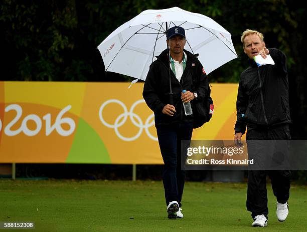 Soren Kjeldsen of Denmark during a practice round at Olympic Golf Course on August 10, 2016 in Rio de Janeiro, Brazil.