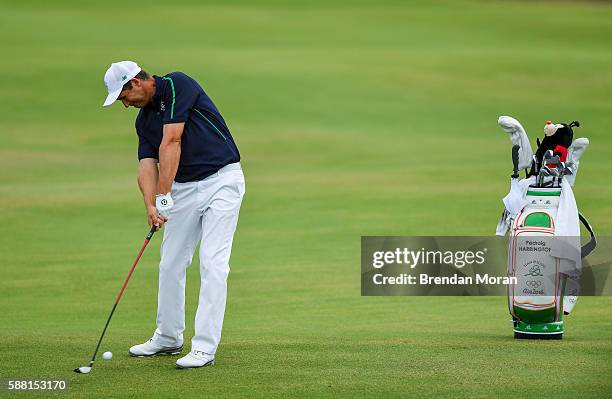 Rio , Brazil - 10 August 2016; Padraig Harrington of Ireland during a practice round ahead of the Men's Strokeplay competition at the Olympic Golf...