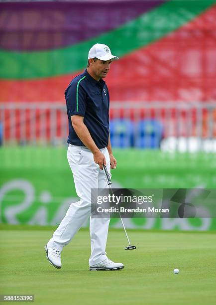 Rio , Brazil - 10 August 2016; Padraig Harrington of Ireland during a practice round ahead of the Men's Strokeplay competition at the Olympic Golf...