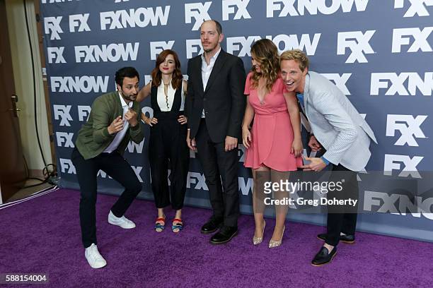 Actors Desmin Borges, Aya Cash, producer Stephen Falk, Kether Donohue and Chris Geere attend the FX Networks TCA 2016 Summer Press Tour at The...