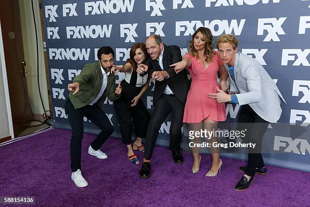 Actors Desmin Borges, Aya Cash, producer Stephen Falk, Kether Donohue and Chris Geere attend the FX Networks TCA 2016 Summer Press Tour at The...