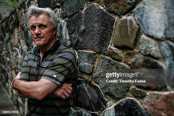 American novelist John Irving, photographed at his home in Dorset, Vermont.