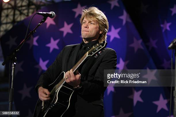 John Bon Jovi performs during the John Kerry Election night event in Copley Square.