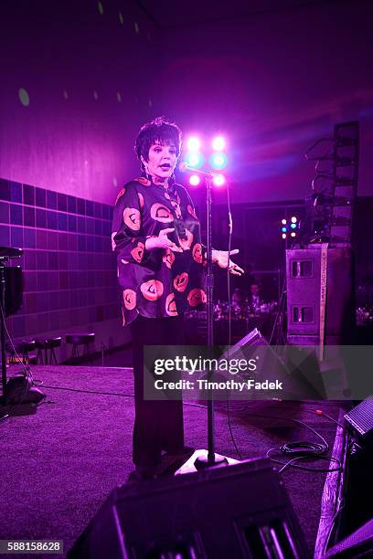 Liza Minelli performs on stage during the 2nd Annual amfAR Inspiration Gala at The Museum of Modern Art in New York.