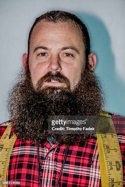 Competitors in the 4th annual beard and mustache competition, held at Irving Plaza in New York. Photograph: Timothy Fadek