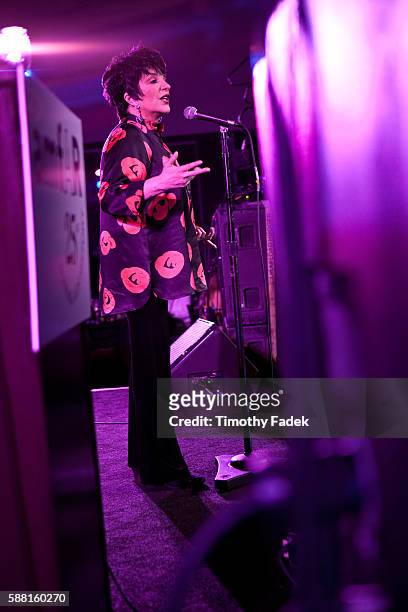 Liza Minelli performs on stage during the 2nd Annual amfAR Inspiration Gala at The Museum of Modern Art in New York.