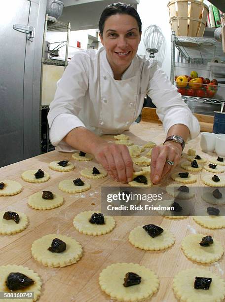 Chef Barbara Lynch at No. 9 Park restaurant prepares prune wrapped gnocchi.