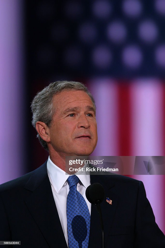 President George W. Bush delivering his acceptance speech at... News ...