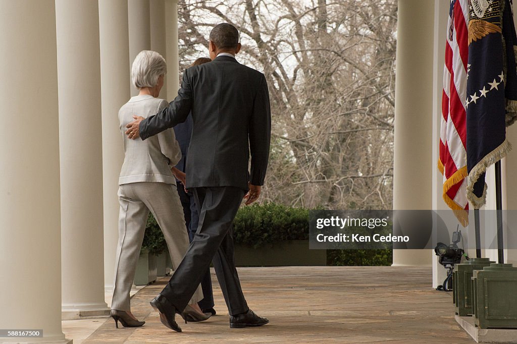 Obama and Biden on Sebelius and Mathews-Burwell in Rose Garden