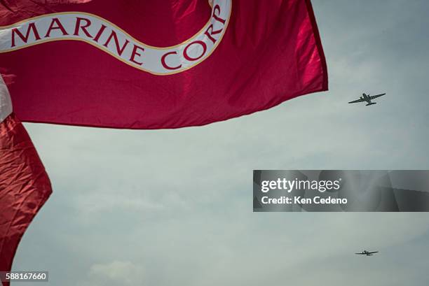 Vintage World War II planes fly over the National Mall during an array of other World War II aircraft ever assembled to fly over the National Mall...