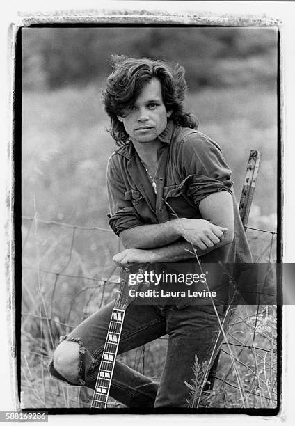 Portrait of singer John Cougar Mellencamp taken near Bloomington, Indiana.