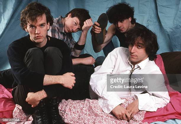 Members of R.E.M., Michael Stipe, Mike Mills, Bill Berry and Peter Buck.
