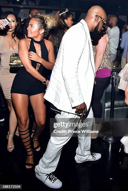 Halle Calhoun and R Kelly attend a Party at Gold Room on August 7, 2016 in Atlanta, Georgia.