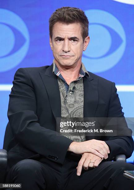 Actor Dermot Mulroney speaks onstage at the 'Pure Genius' panel discussion during the CBS portion of the 2016 Television Critics Association Summer...