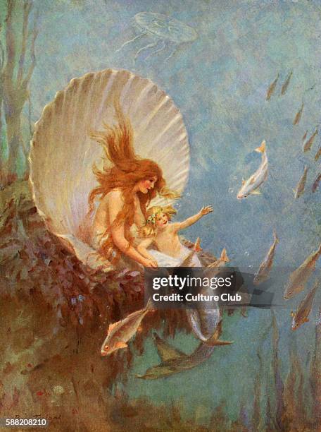 The Mermaid Princess, after the fairy tale by Hans Christian Anderson . Illustration by Percy Tarrant .