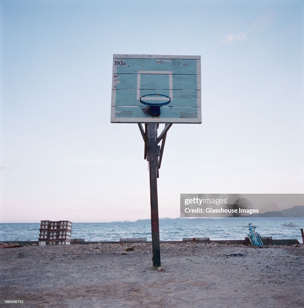 Blue Basketball Backboard