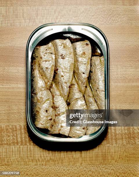 sardines in tin - herring stock pictures, royalty-free photos & images