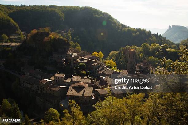 rupit rural town with view fro above - tapered roots stock pictures, royalty-free photos & images