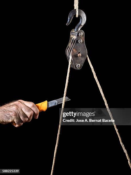 Hand Cutting Rop Tactical Knife Photos and Premium High Res Pictures - Getty Images