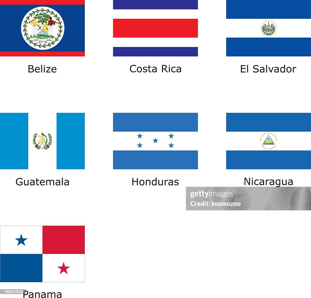 Banderas De Centroamérica Ilustración de stock - Getty Images