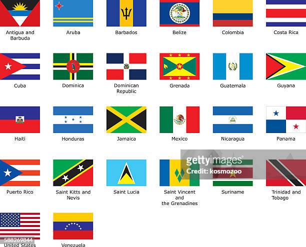 ilustraciones, imágenes clip art, dibujos animados e iconos de stock de banderas del caribe - hispaniola