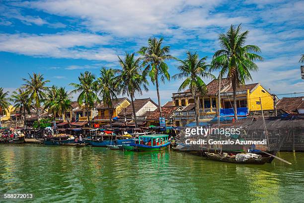 thu bon river in hoi an - vietnam stock pictures, royalty-free photos & images