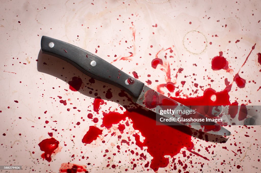 Knife with Splattered Blood