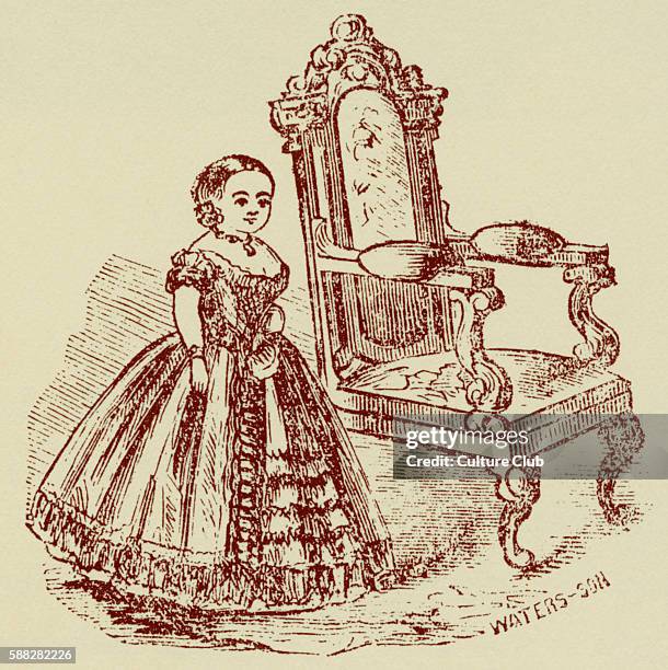 Barnums American Museum advertisement for marriage of professional sideshow attractions Miss Lavinia Warren, the Little Queen of Beauty, and General...