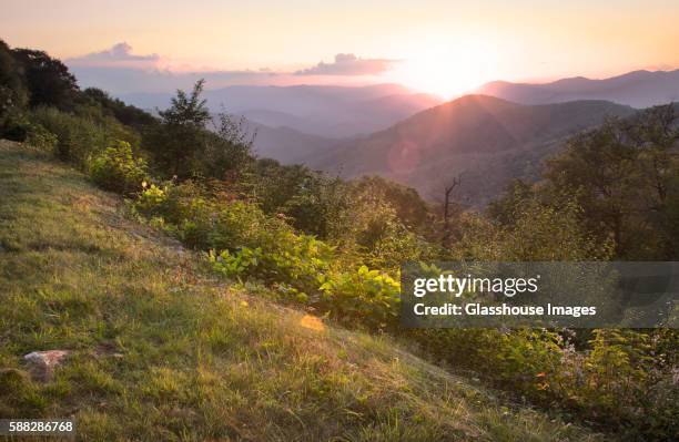 blue ridge sunset - pisgah national forest stock pictures, royalty-free photos & images