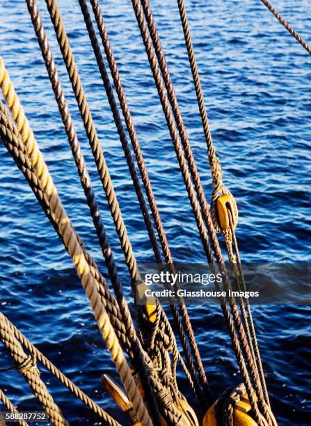 high angle view of ship's ropes - knots stock pictures, royalty-free photos & images