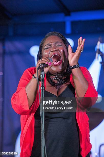 Shemekia Copeland is considered 'The queen of the blues'. She is performing with her band during the Blues under the Bridge blues festival in...