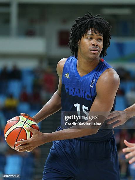 Mickael Gelabale of France in action during the preleminary round group A, betwenn France and Serbia at Carioca Arena 1 on August 10, 2016 in Rio de...