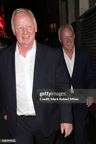 Keith Chegwin and Les Dennis at the Ivy Club on August 10, 2016 in London, England.