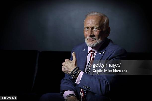 Buzz Aldrin photographed before Cocktails In Space night at OMEGA House Rio 2016 on August 10, 2016 in Rio de Janeiro, Brazil.