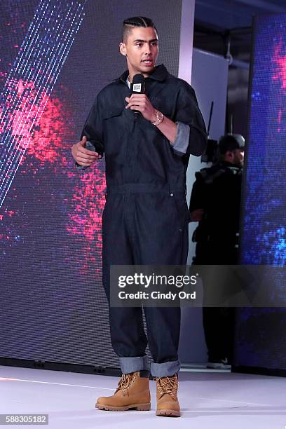 Host Quincy Combs speaks on stage during the BET How To Rock: Denim show - Inside at Milk Studios on August 10, 2016 in New York City.