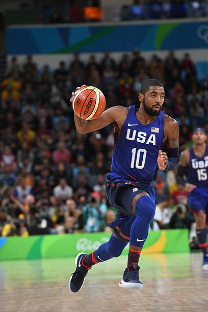 Kyrie Irving of the USA Basketball Men's National Team drives to the basket against Australia on Day 5 of the Rio 2016 Olympic Games on August 10,...
