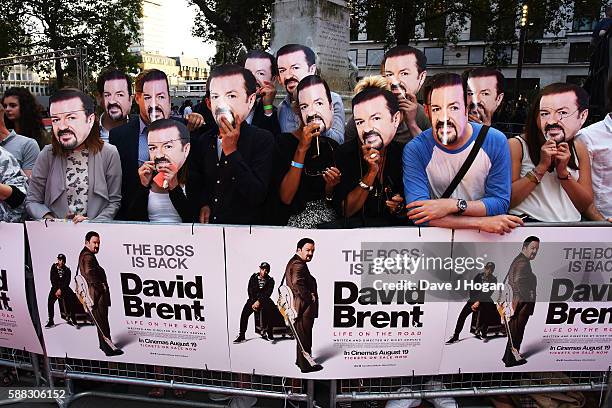 General view of the atmosphere during the World premiere of "David Brent: Life on the Road" at Odeon Leicester Square on August 10, 2016 in London,...
