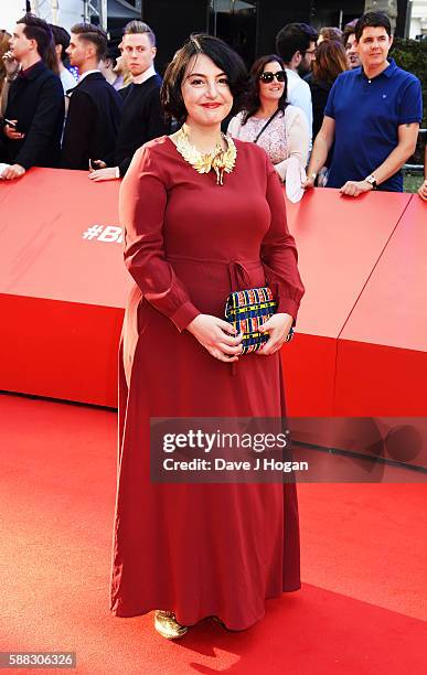 Rebecca Gethings arrives for the World premiere of "David Brent: Life on the Road" at Odeon Leicester Square on August 10, 2016 in London, England.