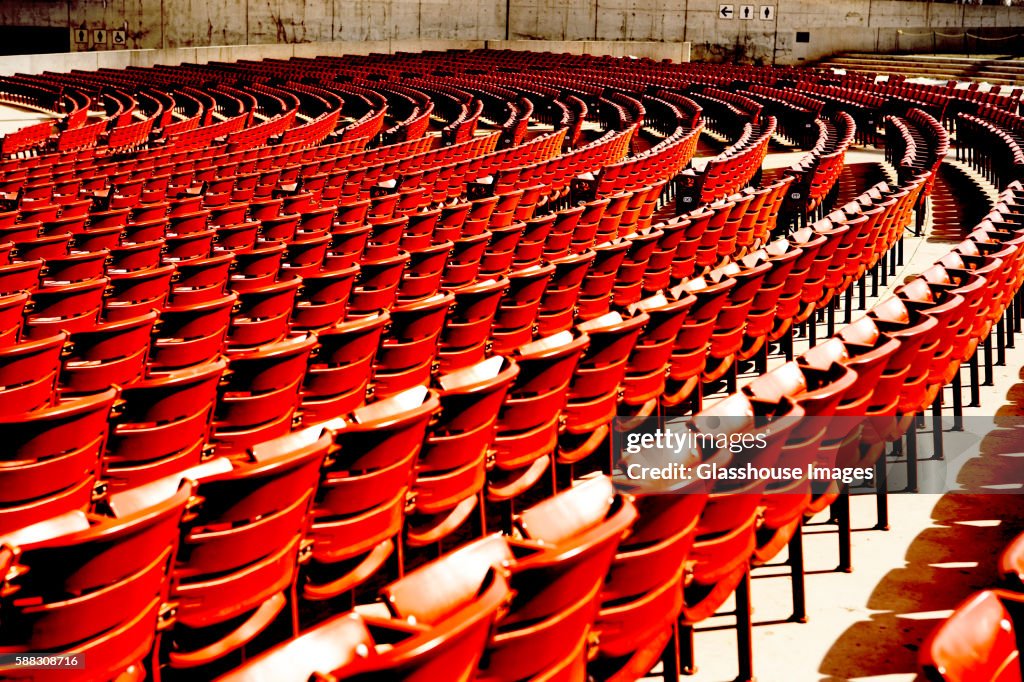 Red Outdoor Theater Seating Jay Pritzker Pavilion Millennium Park