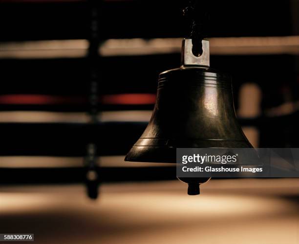bell at boxing ring - boxing ring stock pictures, royalty-free photos & images
