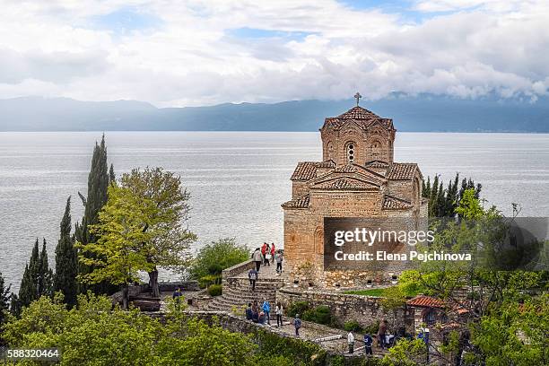 kaneo in spring - ohrid stock pictures, royalty-free photos & images