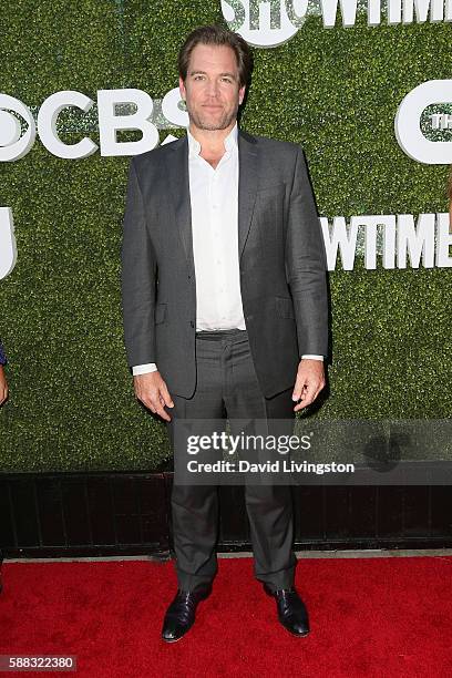 Actor Michael Weatherly arrives at the CBS, CW, Showtime Summer TCA Party at the Pacific Design Center on August 10, 2016 in West Hollywood,...