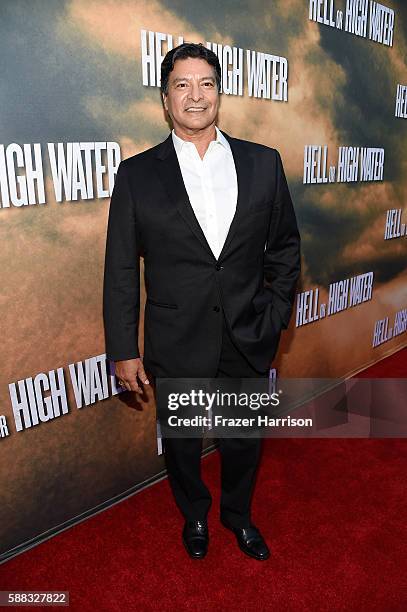 Actor Gil Birmingham arrives at the Los Angeles Red Carpet Screening Of "Hell Or High Water" at ArcLight Cinemas on August 10, 2016 in Hollywood,...